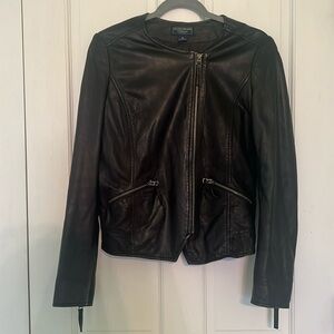 Lucky Brand Dark Leather Moto Jacket
